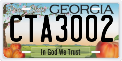 GA license plate CTA3002