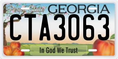 GA license plate CTA3063
