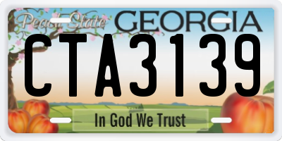GA license plate CTA3139