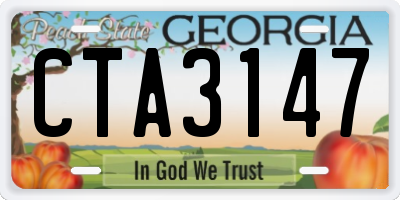 GA license plate CTA3147