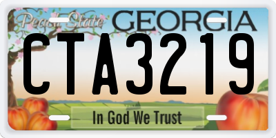 GA license plate CTA3219