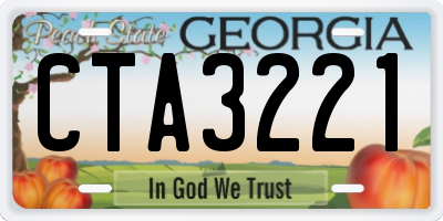 GA license plate CTA3221