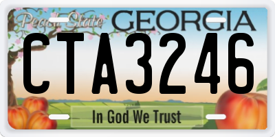 GA license plate CTA3246