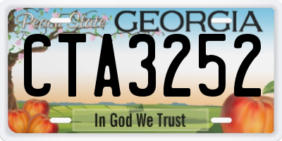 GA license plate CTA3252