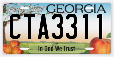 GA license plate CTA3311