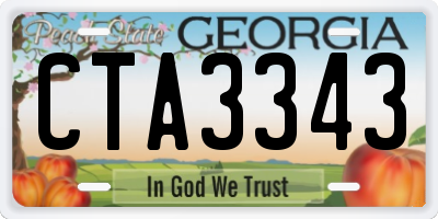 GA license plate CTA3343
