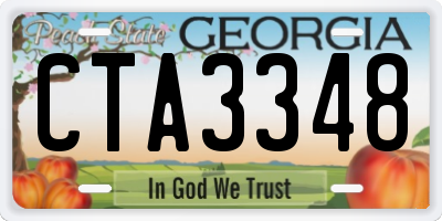 GA license plate CTA3348