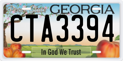 GA license plate CTA3394