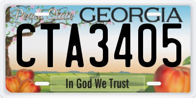 GA license plate CTA3405
