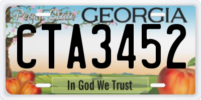 GA license plate CTA3452