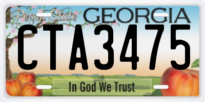 GA license plate CTA3475