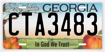 GA license plate CTA3483