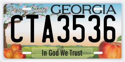 GA license plate CTA3536
