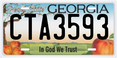 GA license plate CTA3593