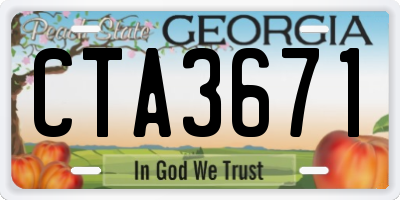 GA license plate CTA3671