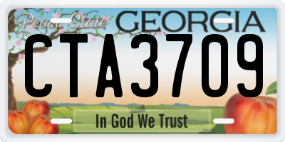 GA license plate CTA3709