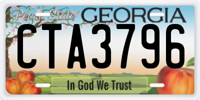 GA license plate CTA3796