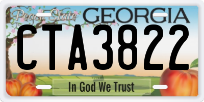 GA license plate CTA3822