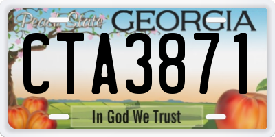 GA license plate CTA3871