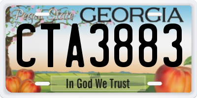 GA license plate CTA3883