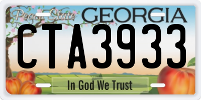 GA license plate CTA3933