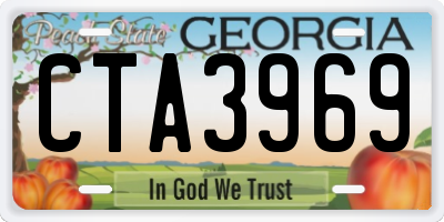 GA license plate CTA3969