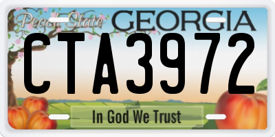 GA license plate CTA3972