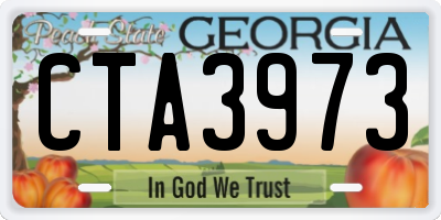 GA license plate CTA3973