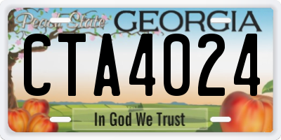 GA license plate CTA4024