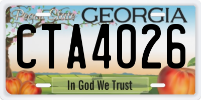 GA license plate CTA4026