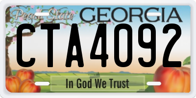 GA license plate CTA4092