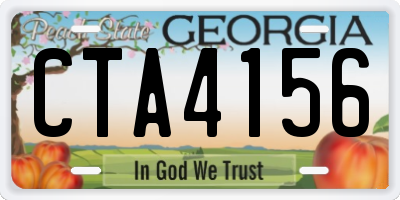 GA license plate CTA4156