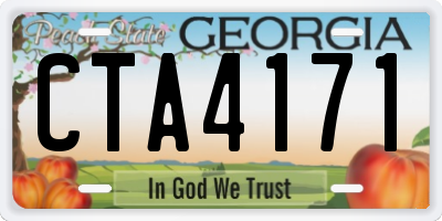 GA license plate CTA4171