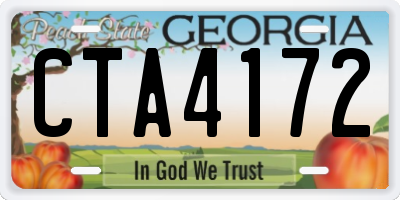 GA license plate CTA4172