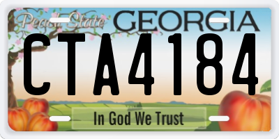 GA license plate CTA4184