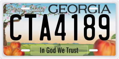 GA license plate CTA4189