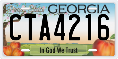 GA license plate CTA4216