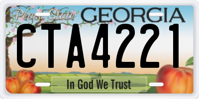 GA license plate CTA4221