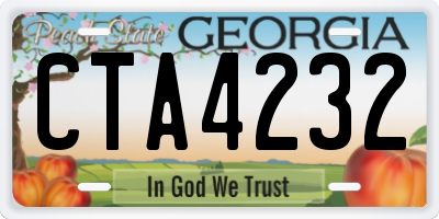 GA license plate CTA4232