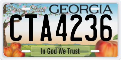 GA license plate CTA4236