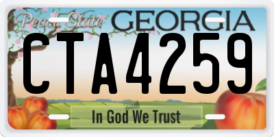 GA license plate CTA4259