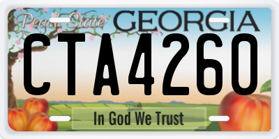 GA license plate CTA4260