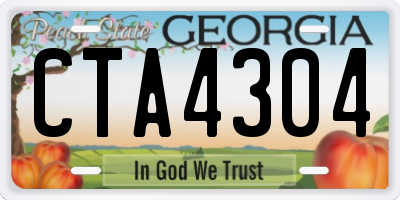GA license plate CTA4304