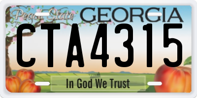 GA license plate CTA4315