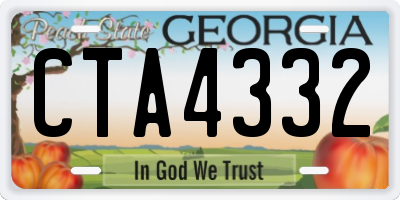 GA license plate CTA4332