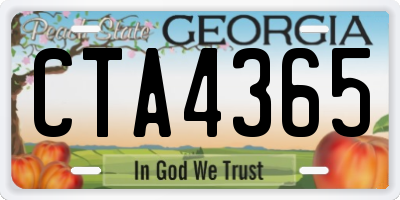 GA license plate CTA4365