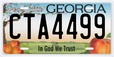 GA license plate CTA4499