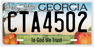 GA license plate CTA4502