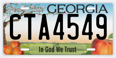 GA license plate CTA4549