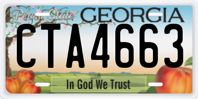 GA license plate CTA4663